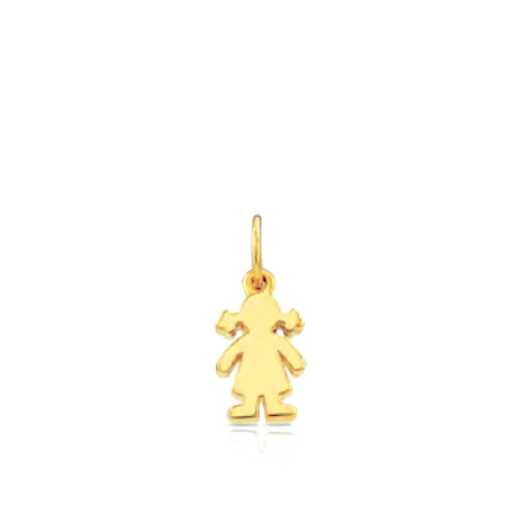 Tous Gold Sweet Dolls Girl Motif Pendant